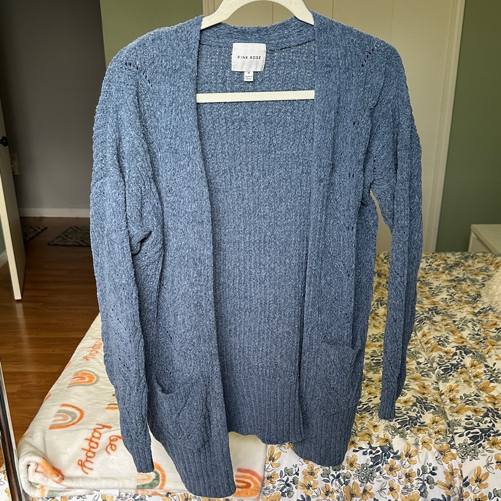 Pink Rose Blue Women's Cardigan